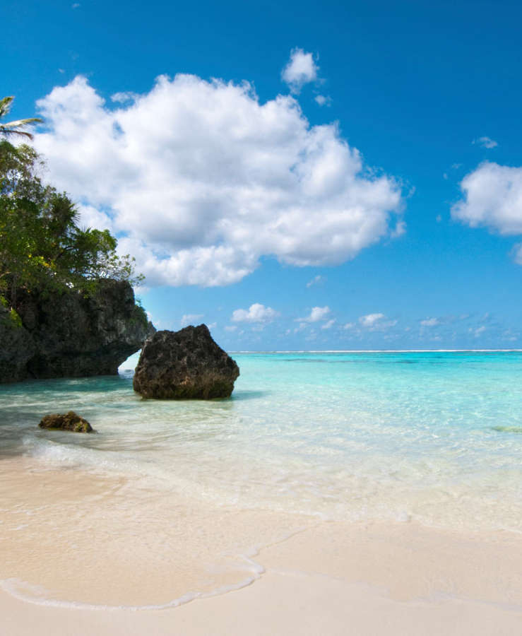 Blue tropical water on island