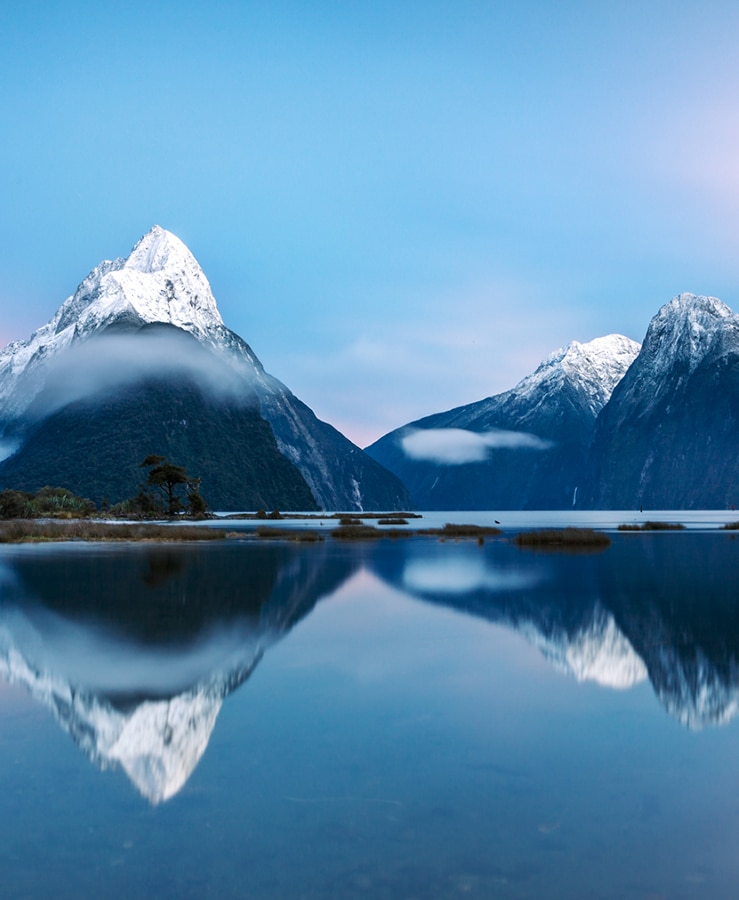 Snow capped mountains in NZ South Island