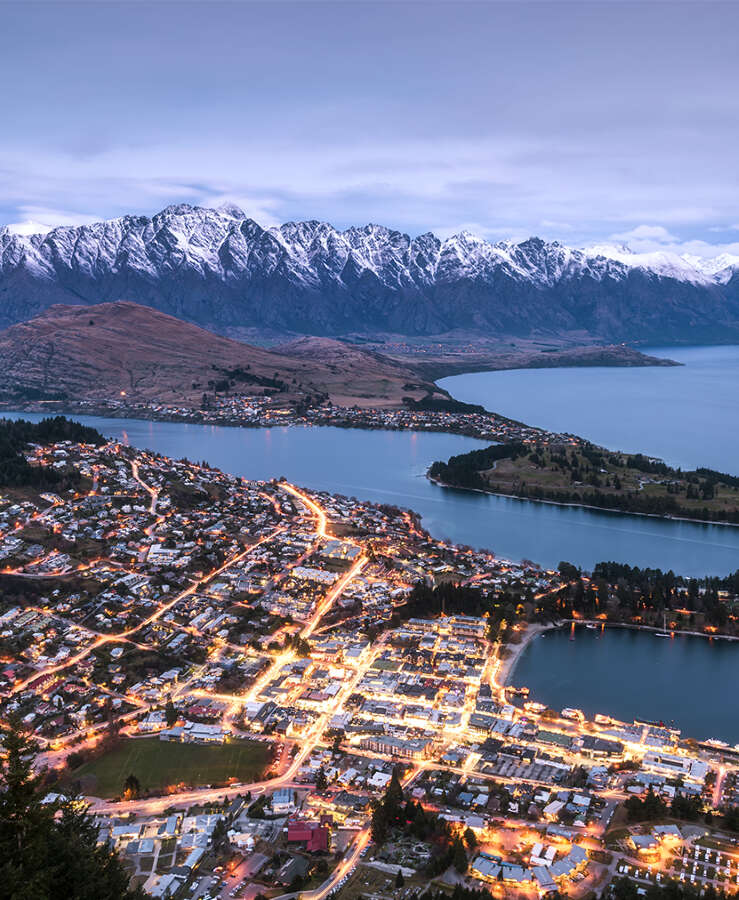 Queenstown skyline at night New Zealand