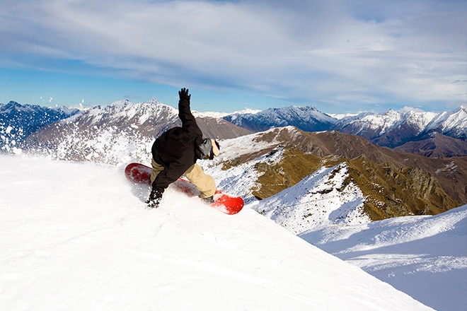 Snowboarder in New Zealand