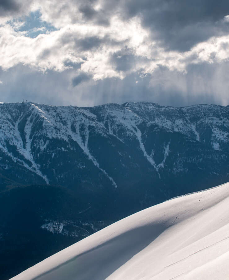 Skier on British Columbia mountain