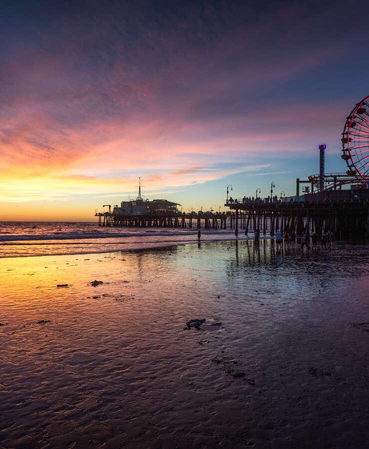 Los Angeles sunset of Santa Monica Pier