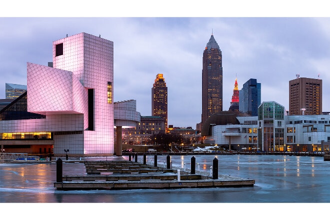 Cleveland Skyline, Early Morning, Ohio, America  