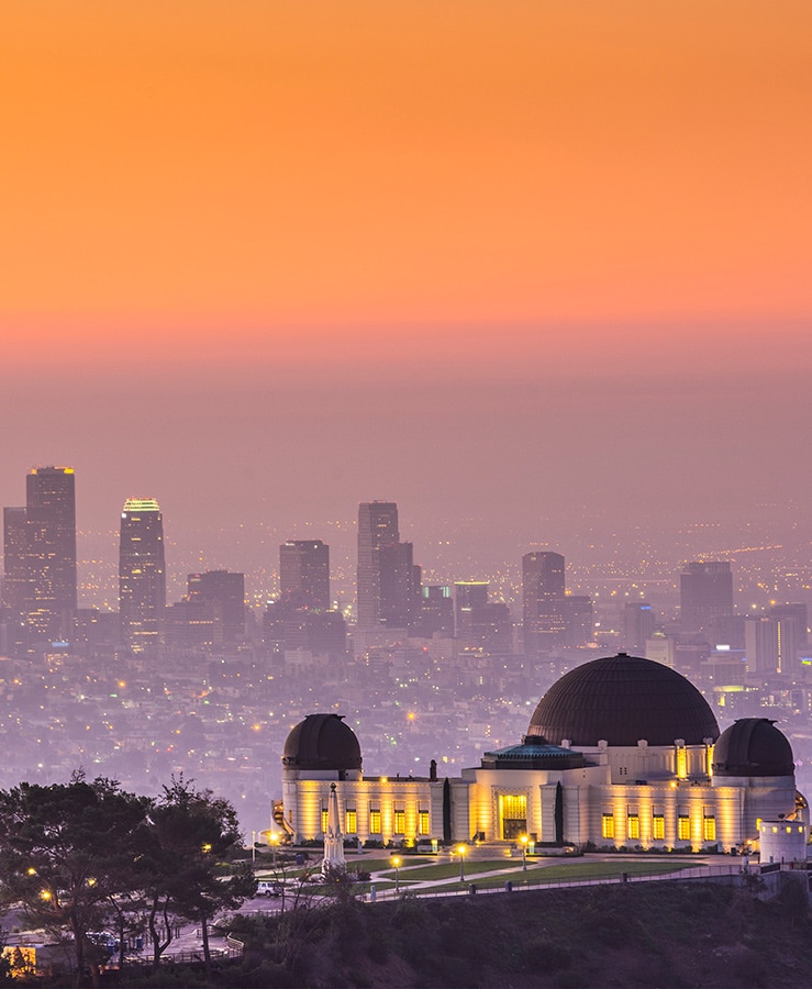 LA skyline and Griffith observatory