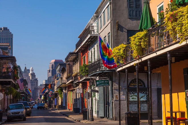 Architecture and buildings in old French Quarter