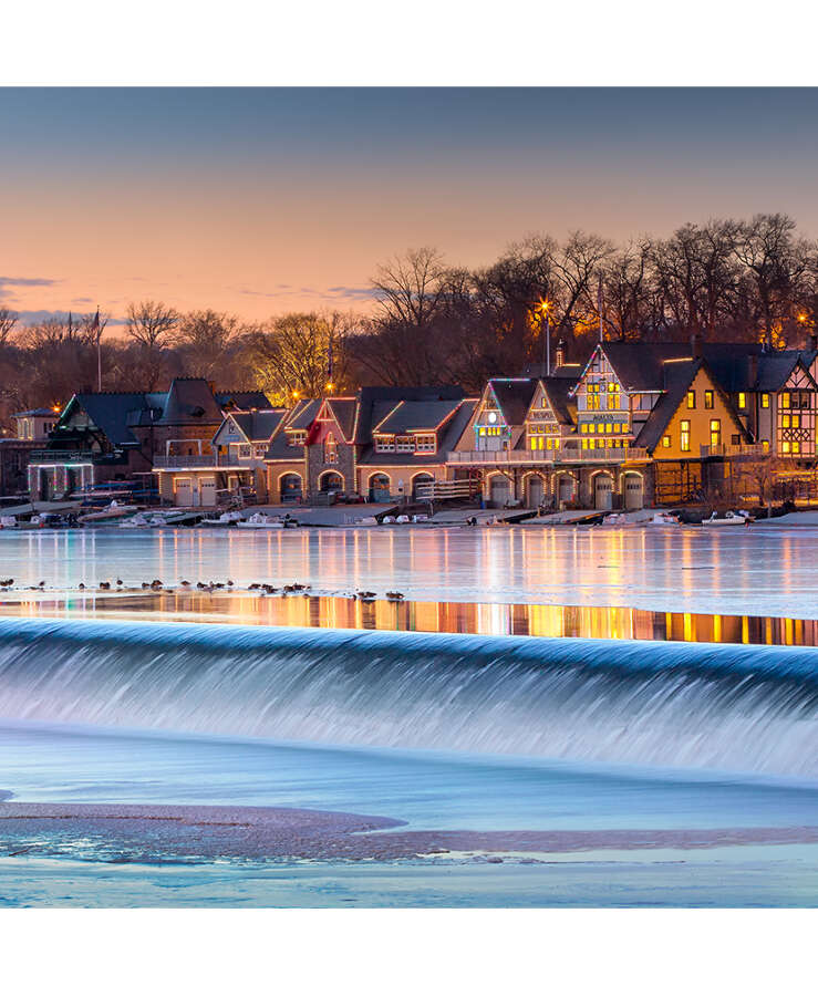 Boathouse Row in Philadelphia, USA