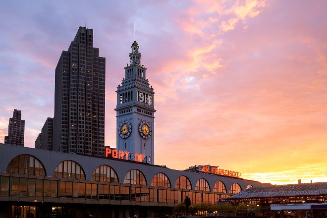 Port of San Fran terminal building and clock