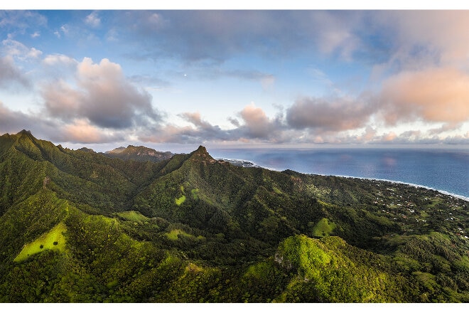 Rarotonga sky and mountains