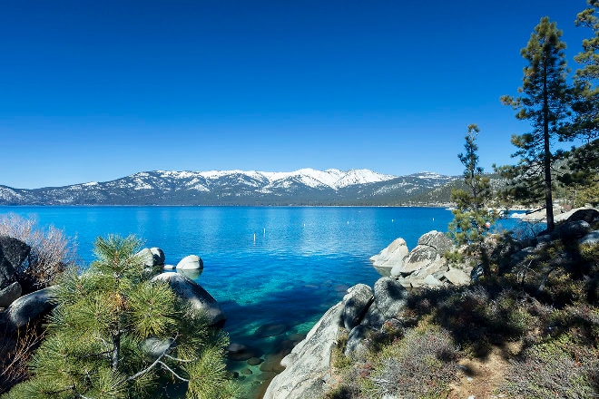 View over lake and trees