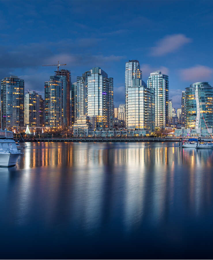 Vancouver after dusk, Canada