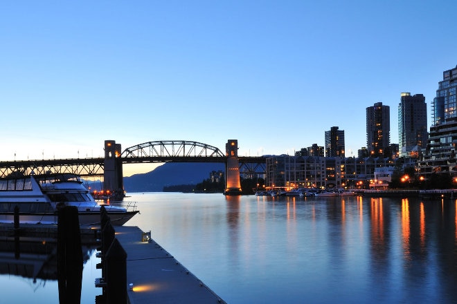 Granville island at night