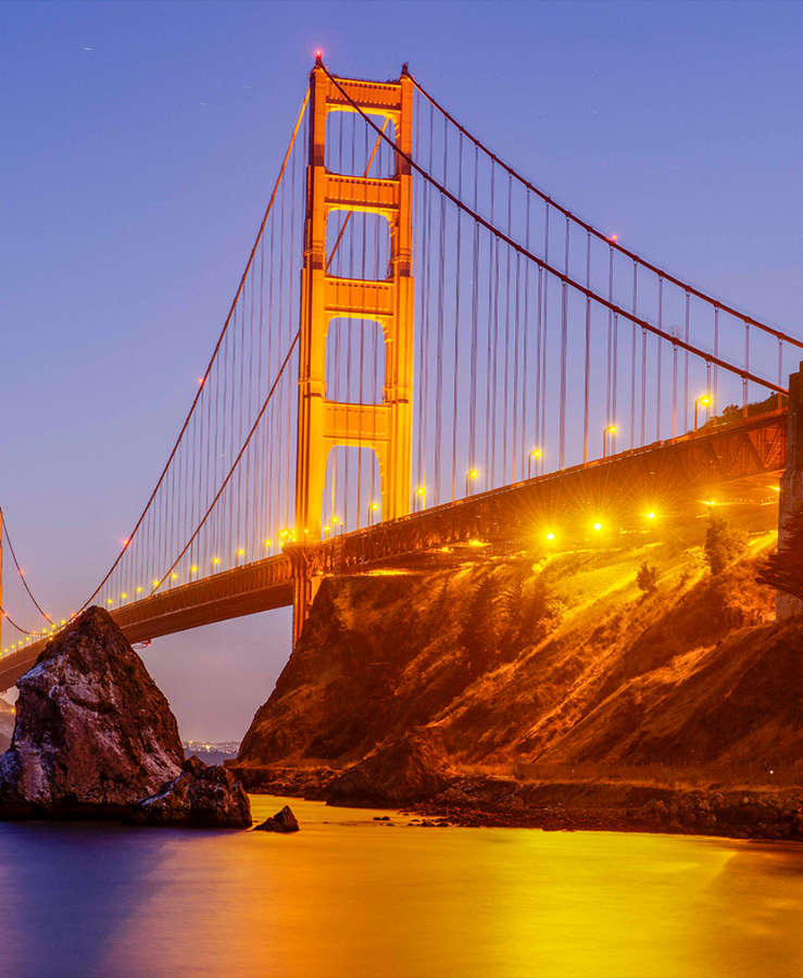 Golden Gate Bridge at sunset