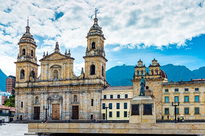 Bogota old building and sky