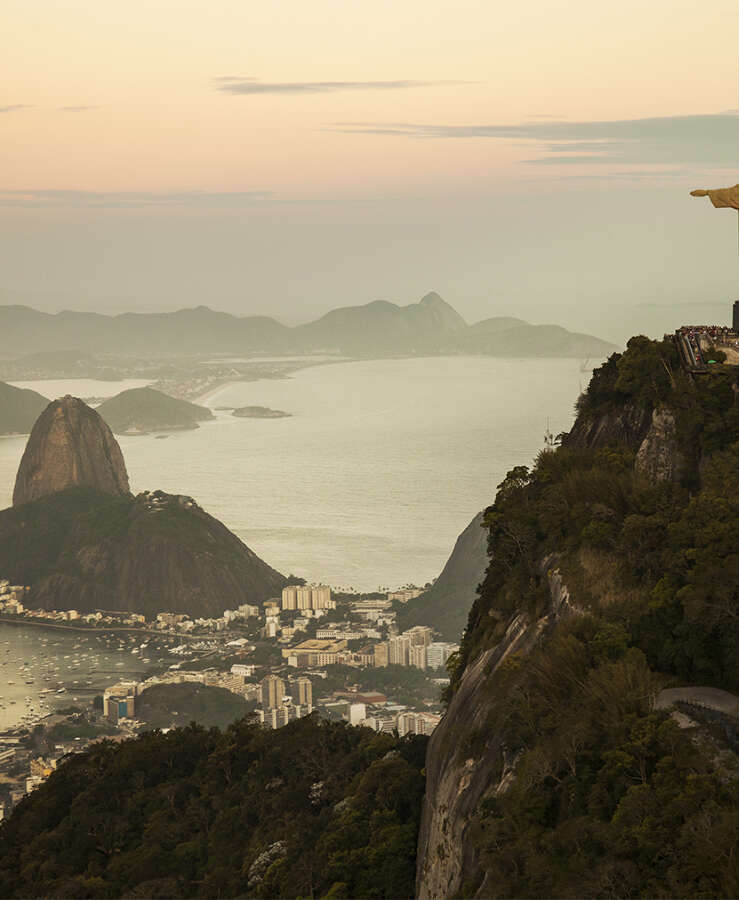 Aerial view of Ipanema Beach and Morro Dois Irmaos, Rio de Janeiro, Brazil