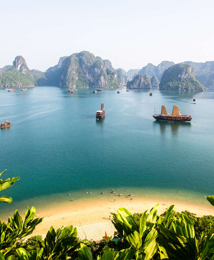 View of Halong Bay top of island