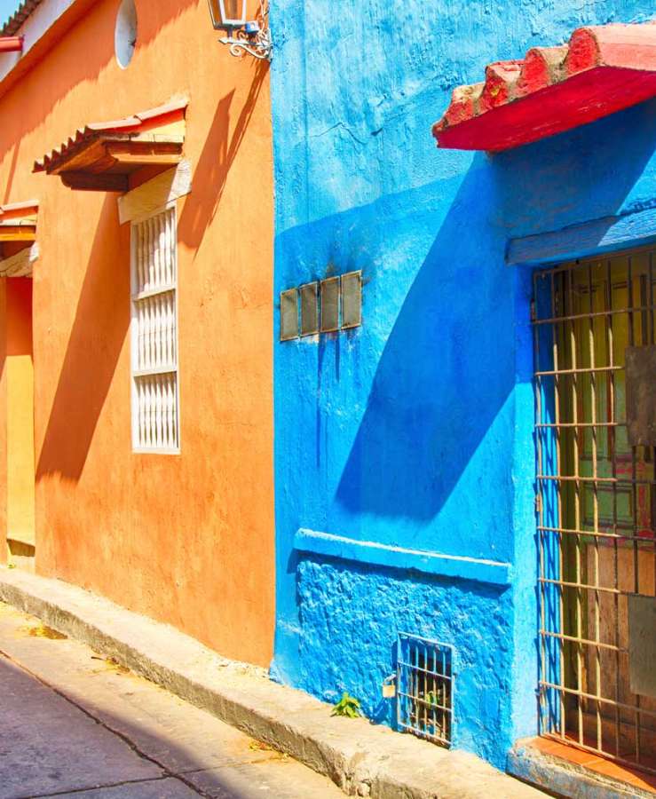 Coloured building in South America