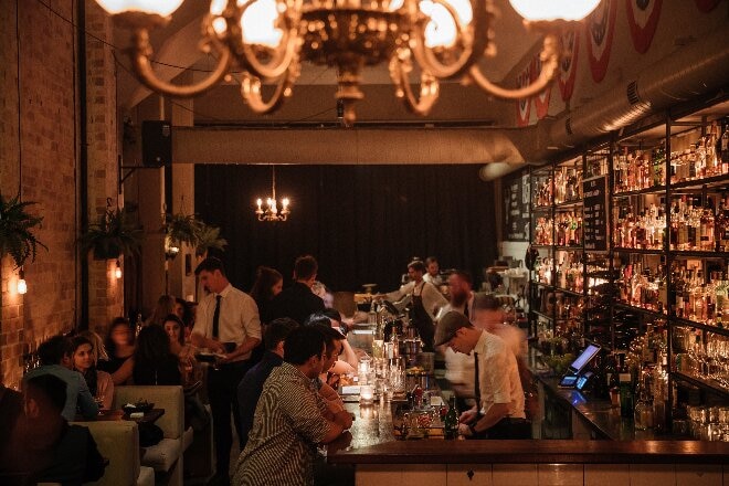 Patrons at Coal and Cedar, Newcastle