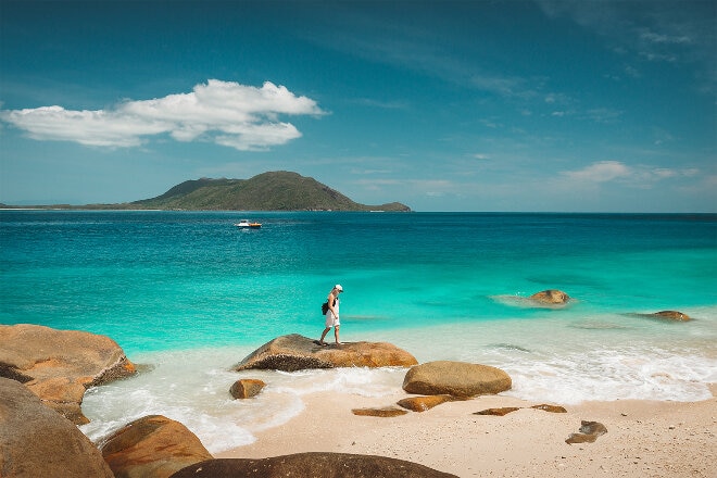 Woman at Nudey Bach, Fitzroy Island