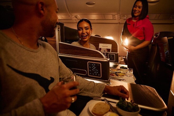 Couple on board business class