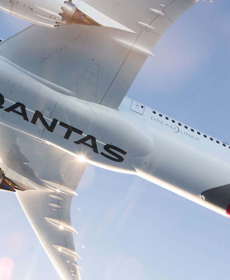 belly of qantas plane