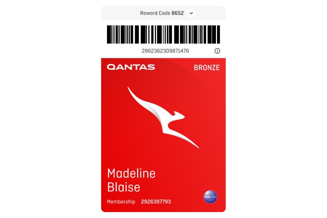 Qantas Frequent Flyer digital membership card