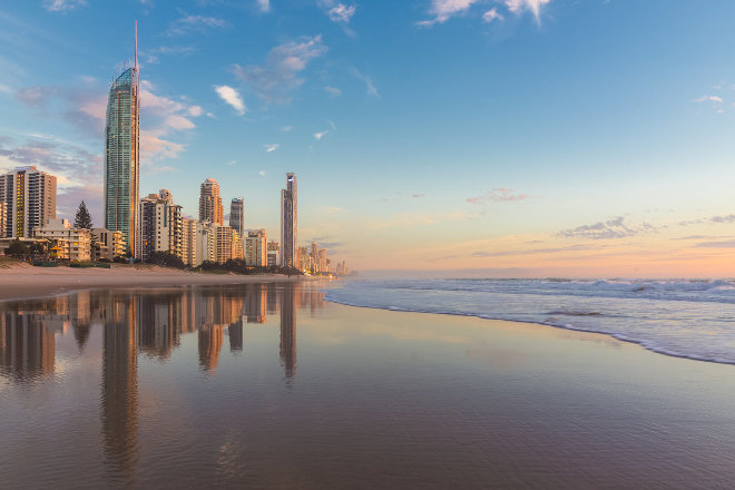 Gold Coast beach sunrise