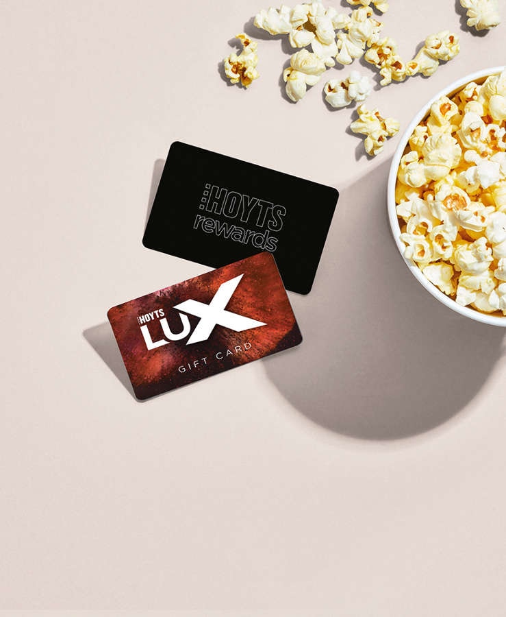 HOYTS Rewards giftcard and bucket of popcorn