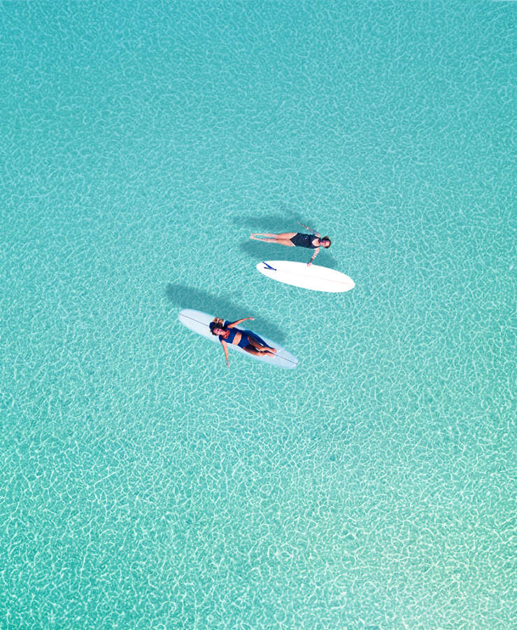 surfboards floating