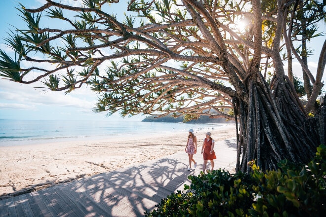 People walking on the beach