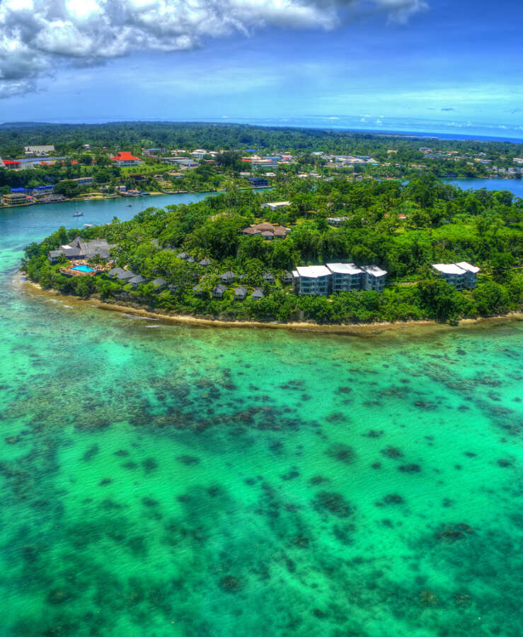 Port Villa island and sea