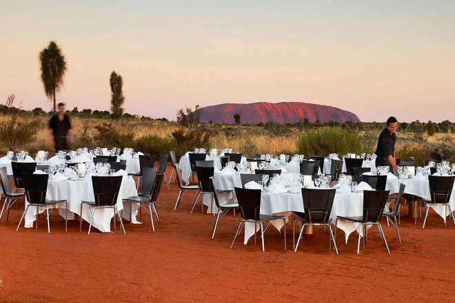 Dining outdoors at Uluru