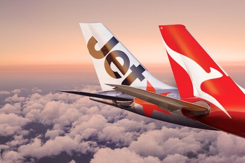 Qantas and Jetstar tails