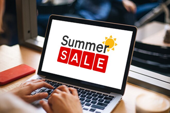 Summer Sale on laptop screen