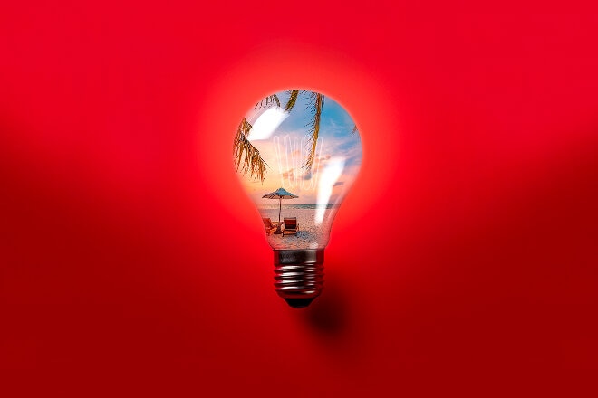 Red Energy, light bulb