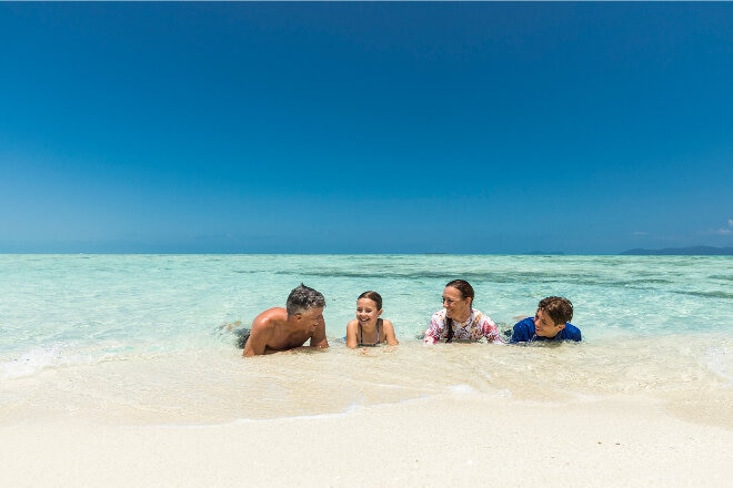 Family on beach