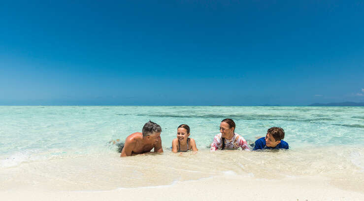 Family on beach