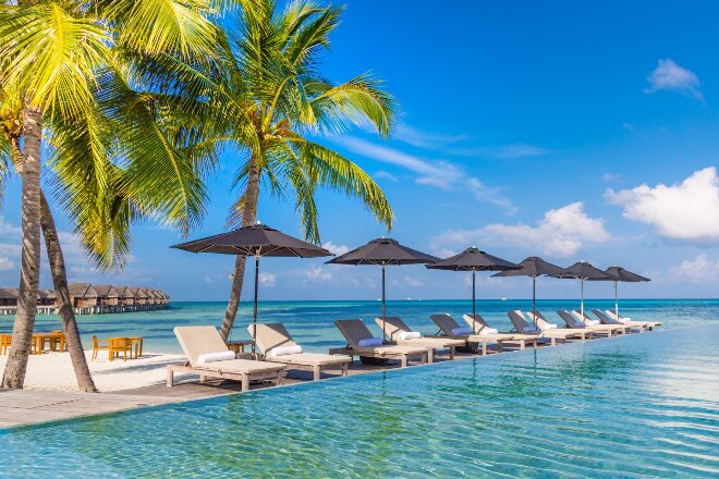 Hotel pool, Maldives