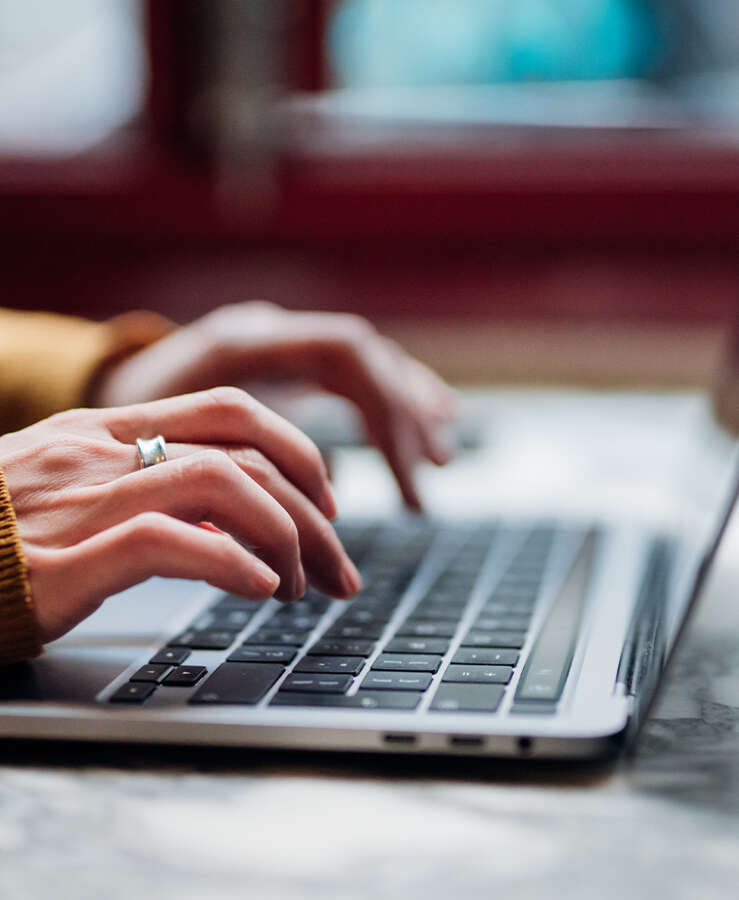 Person using a laptop