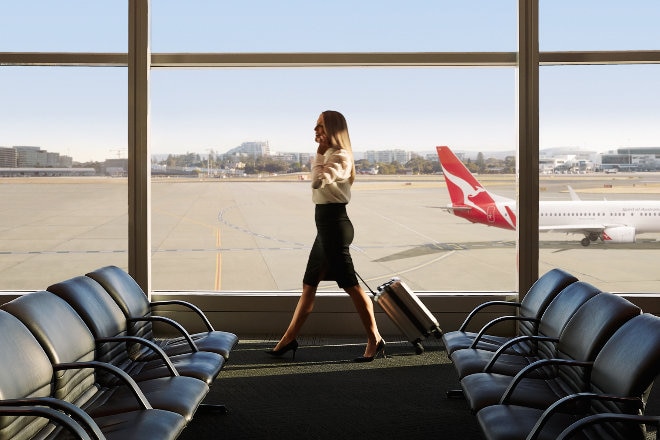 Person walking through terminal