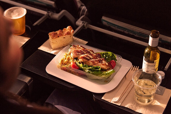 Dining in economy on the A380