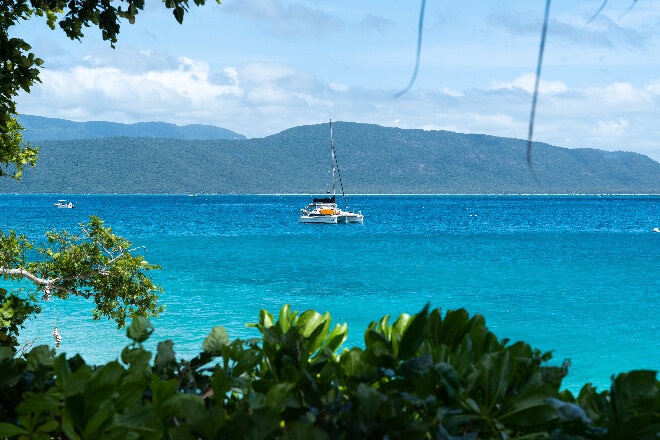 Sail boat near Fitzroy Island, Queensland