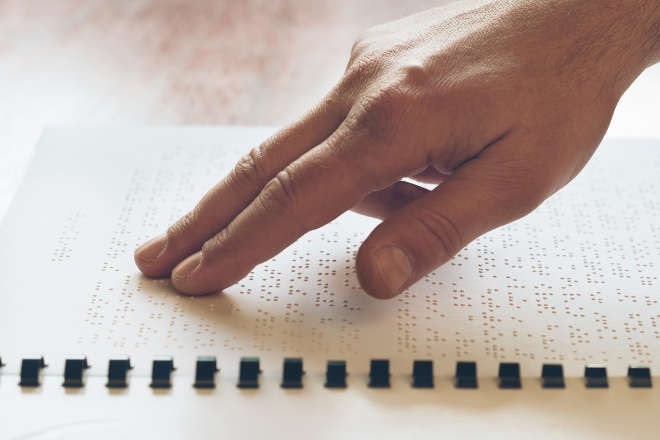 Braille for vision impaired