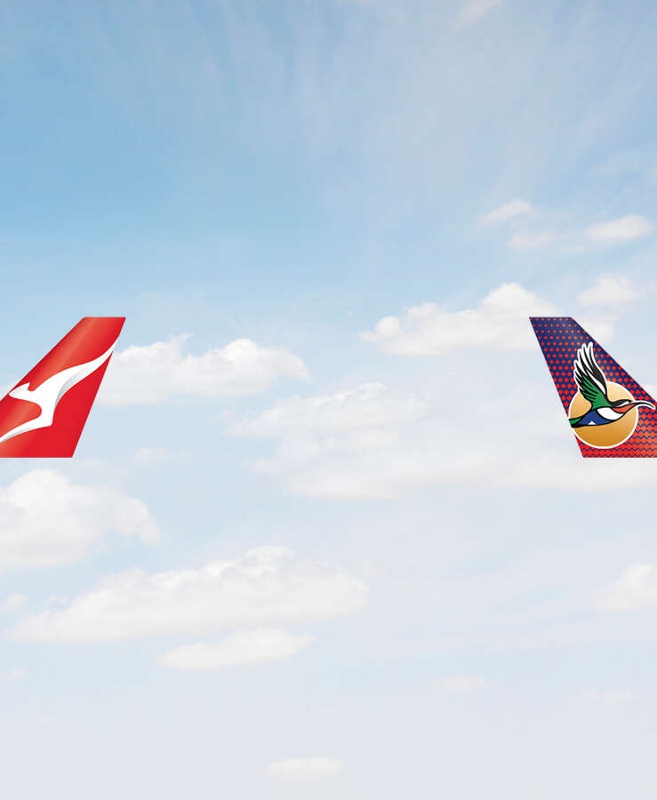 Qantas and Airlink aircraft tails