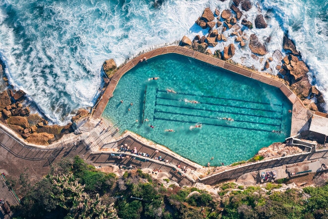 Aerial view of Bronte Baths