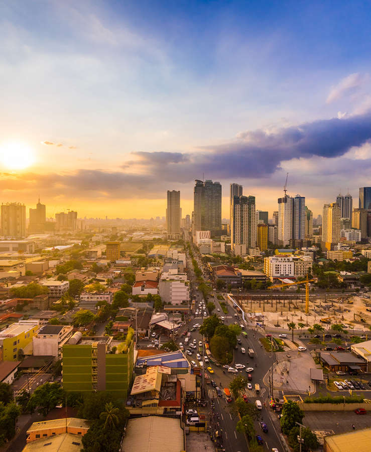 Manila skyline at sunet