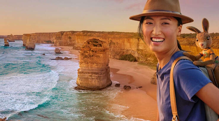 Girl and Ruby on Great Ocean Road