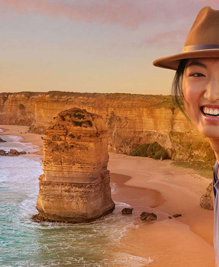 Girl and Ruby on Great Ocean Road