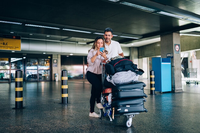 Couple at airport