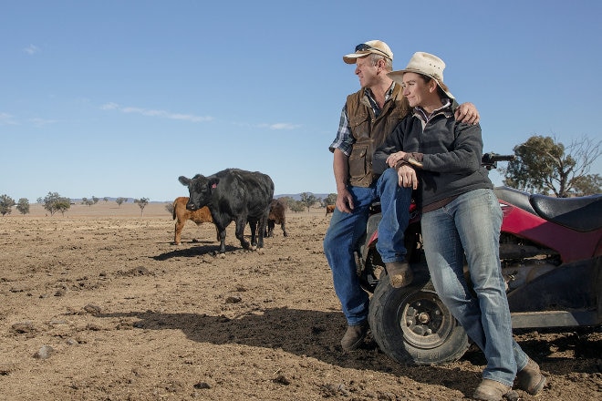 Farming couple in the outback