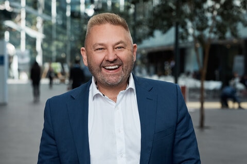 Andrew Monaghan at Qantas HQ